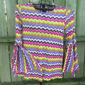 Horizontal NeonStriped Mechant Brand hippie blouse